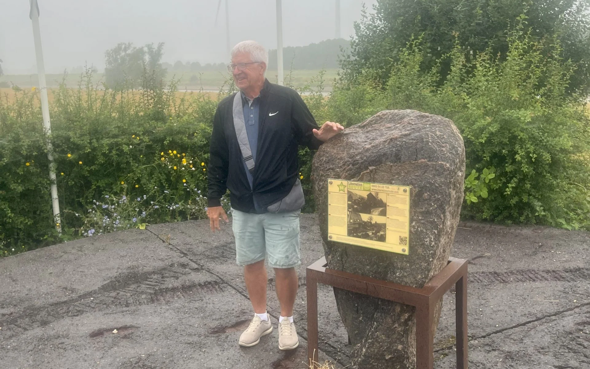 David Dobie at a memorial site